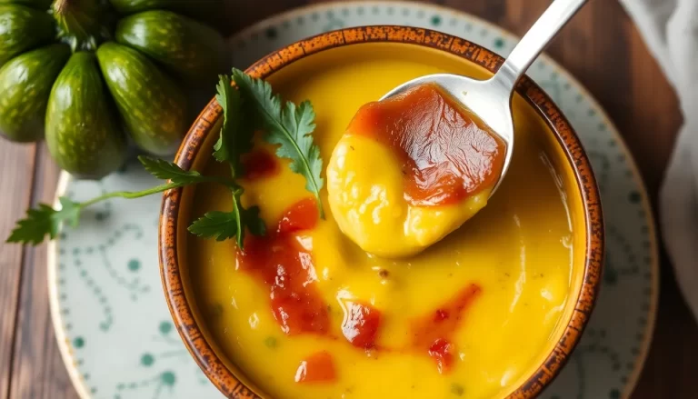 Crema de calabacín, calabaza y pera con jamón ibérico deliciosa