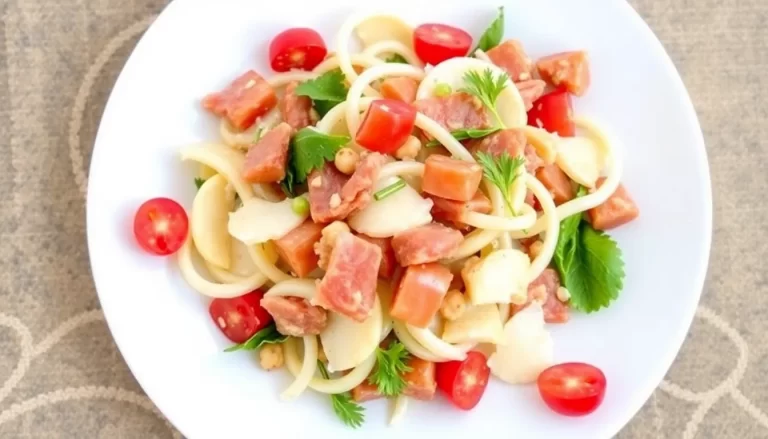 Ensalada de espárragos y jamón ibérico deliciosa