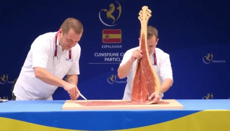 Preparativos para la final del Campeonato de España de Jamón