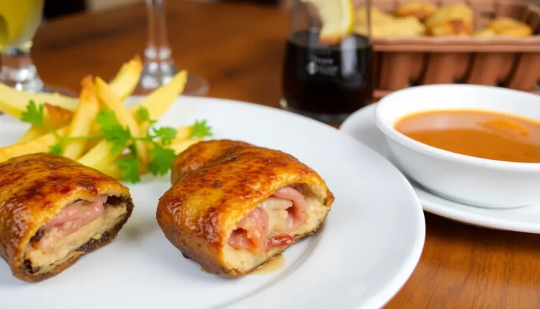 Lomos de trucha con setas y jamón ibérico rellenos