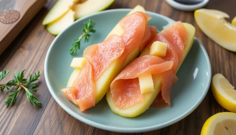 Cigalas con jamón ibérico y melón fresco delicioso