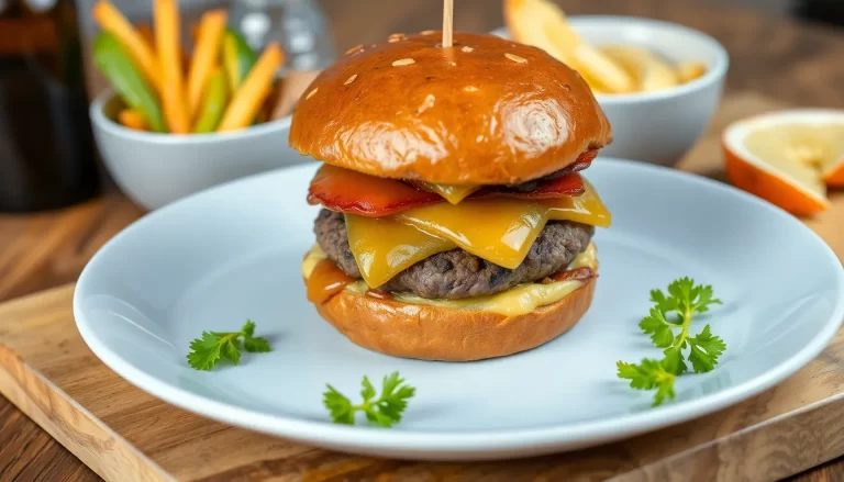 Hamburguesa con jamón ibérico delicioso y gourmet